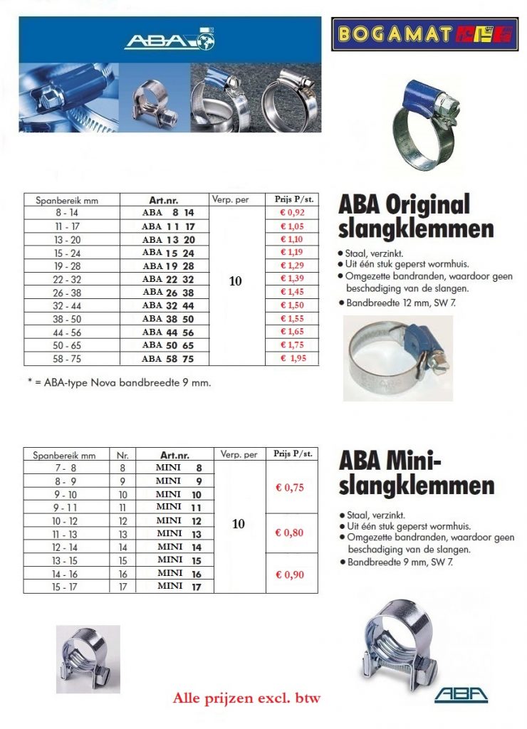 Slangklemmen Bogamat Slangklemmen Bogamat
